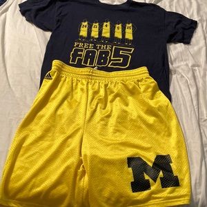 Michigan Wolverines shorts and Fab Five Shirt